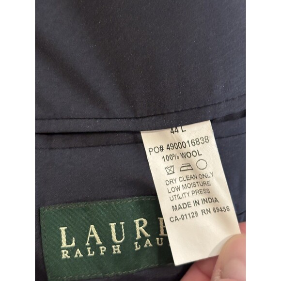 Lauren Ralph Lauren Wool Blazer Sport Jacket 44L Blazer Navy Blue Gold Buttons - Picture 4 of 10